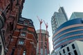 Skyscrapers in City of London, a mix of old and new architecture Royalty Free Stock Photo