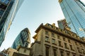 Skyscrapers in City of London, a mix of old and new architecture Royalty Free Stock Photo