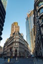 Skyscrapers in City of London, a mix of old and new architecture Royalty Free Stock Photo