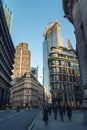 Skyscrapers in City of London, a mix of old and new architecture Royalty Free Stock Photo