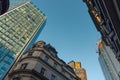 Skyscrapers in City of London, a mix of old and new architecture Royalty Free Stock Photo