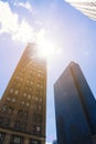 skyscrapers from cityscape sunny day. High quality photo