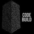 Skyscrapers code. Binary digital form of futuristic city building