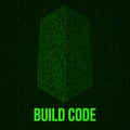 Skyscrapers code. Binary digital form of futuristic city building