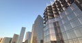 Skyscrapers construction city growing up timelapse animation 4k uhd