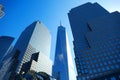 Skyscrapers in the downtown of New York, view from below