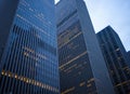 Skyscrapers at dusk in downtown Manhattan Royalty Free Stock Photo