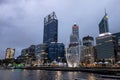 Skyscrapers at Elizabeth Quay in Perth, Western Australia like Lavan, Rio Tinto, Deloitte, BHP, AMP and Spanda sculpture