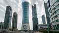 Skyscrapers in Financial District skyline in West Bay, Doha, Qatar