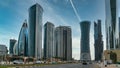 Skyscrapers in Financial District skyline in West Bay, Doha, Qatar