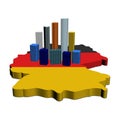 Skyscrapers on Germany map flag Royalty Free Stock Photo