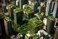 skyscrapers with green rooftop gardens