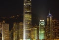 Skyscrapers of hongkong at night