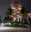 Skyscrapers hotels in Miami Beach at night. Miami South Beach, Florida Royalty Free Stock Photo