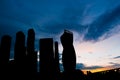 Silhouette of Skyscrapers International Business Center City on sunset in Moscow Russia Royalty Free Stock Photo