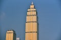 skyscrapers isolated on blue sky