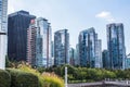 skyscrapers with modern glass facade in downtown vancouver Royalty Free Stock Photo