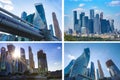 Skyscrapers of the Moscow City International Business Center and lights of a sun Royalty Free Stock Photo