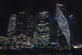 Skyscrapers Moscow city, Moscow International Business Center at night in winter. Russia Royalty Free Stock Photo