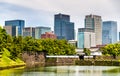 Skyscrapers near the Imperial Palace in Tokyo Royalty Free Stock Photo