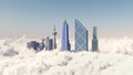 Skyscrapers over the clouds