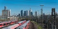 Skyscrapers and the railway aerial of Frankfurt main station