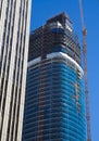 Skyscrapers of san francisco and reflections in windows against