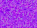 Skyscrapers seamless pattern. Isometric city buildings, metropolis. Neon color in the style of the 80s. Vector Royalty Free Stock Photo