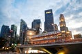 Singapore Financial District Skyscrapers Evening Shot Royalty Free Stock Photo