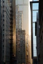 Skyscrapers Steet at Sunset, Chicago Downtown Royalty Free Stock Photo