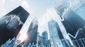 The Skyscrapers and Stock Market.AI generated image Royalty Free Stock Photo