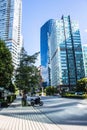 Skyscrapers Street View Of Corporate Buildings Vancouver, BC Canada - Septembre 2, 2020 Royalty Free Stock Photo