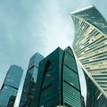 Skyscrapers under blue sky in Moskow city