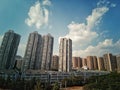 skyscrapers under blue sky in Wuhan city