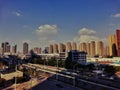 skyscrapers under blue sky in Wuhan city