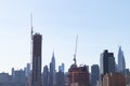 Skyscrapers Under Construction in Long Island City Queens New York with the Manhattan Skyline in the Background Royalty Free Stock Photo