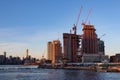 Skyscrapers Under Construction in the Long Island City Queens Skyline along the East River in New York City Royalty Free Stock Photo