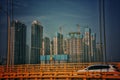 skyscrapers under construction in Wuhan city