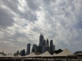 Skyscrapers in wonderful views and the sky is cloudy