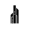 Skyscrapper big icon, vector illustration, black sign on isolated background Royalty Free Stock Photo