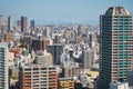 Skyscrapper center of Tennoji district with the Central Residence Tennoji City Tower. Osaka. Japan