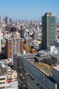 Skyscrapper center of Tennoji district with the Central Residence Tennoji City Tower. Osaka. Japan