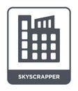 skyscrapper icon in trendy design style. skyscrapper icon isolated on white background. skyscrapper vector icon simple and modern Royalty Free Stock Photo