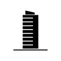 Skyscrapper icon, vector illustration, black sign on isolated background