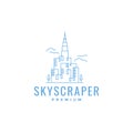 Skyscrapper minimalist line modern logo design vector