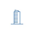 Skyscrapper sign line icon concept. Skyscrapper sign flat vector symbol, sign, outline illustration.