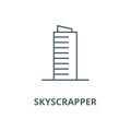Skyscrapper sign vector line icon, linear concept, outline sign, symbol
