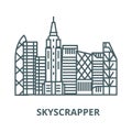 Skyscrapper vector line icon, linear concept, outline sign, symbol