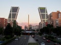 Skyscrappers at Paseo de la Castellana, Madrid Royalty Free Stock Photo