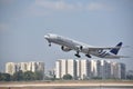 An Skyteam Aeroflot plane taking off from Ben Gurion Airport